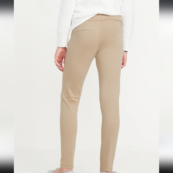 2 PAIRS OLD NAVY Girls Khaki School Uniform Ponte-Knit Jeggings Pants 12 Plus - Picture 2 of 6